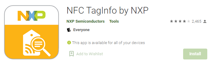 	 NFC TagInfo by NXP